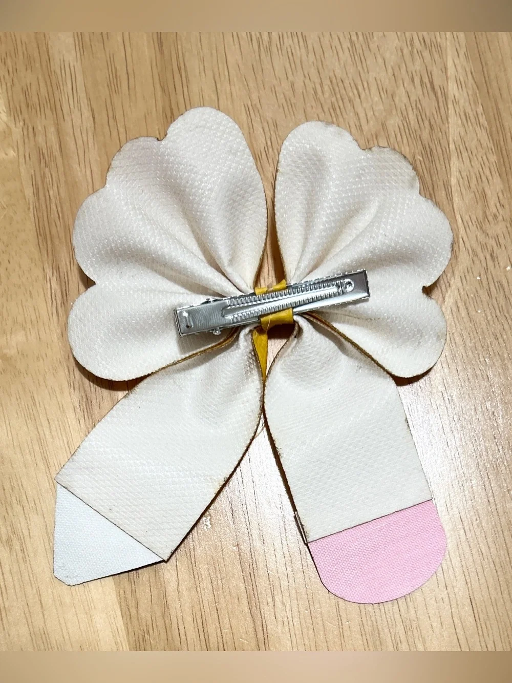 Pencil Kids Bow Hair Clip with Glitter Accents